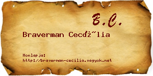 Braverman Cecília névjegykártya